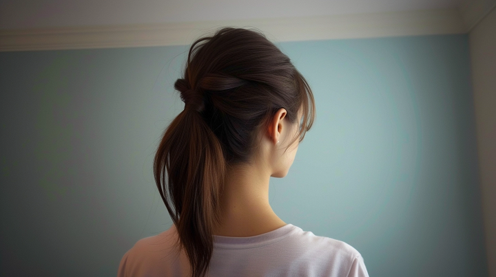 Simple Ponytail for V-Cut Haircut