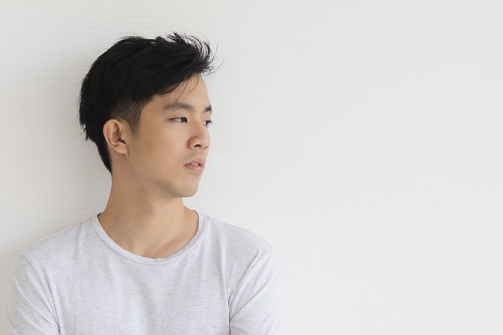 Asian Man with Messy Hairstyle