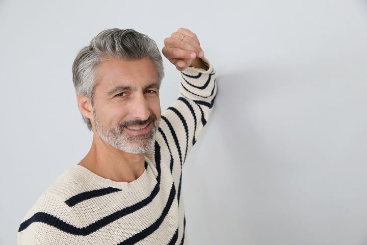 Attractive Man With Grey Hair
