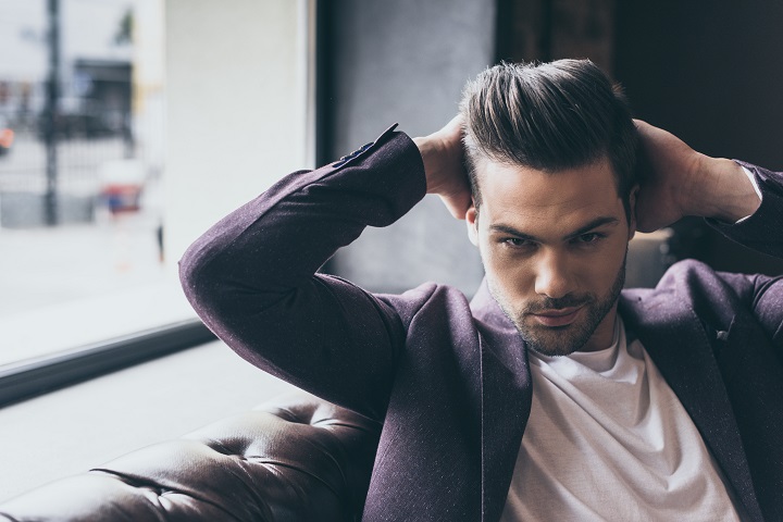 Attractive Man With Pompadour Posing