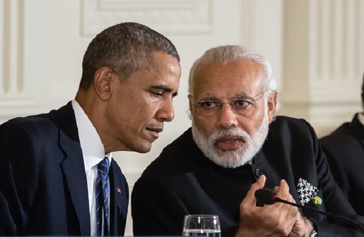 Narendra Modi Talking With Barack Obama 