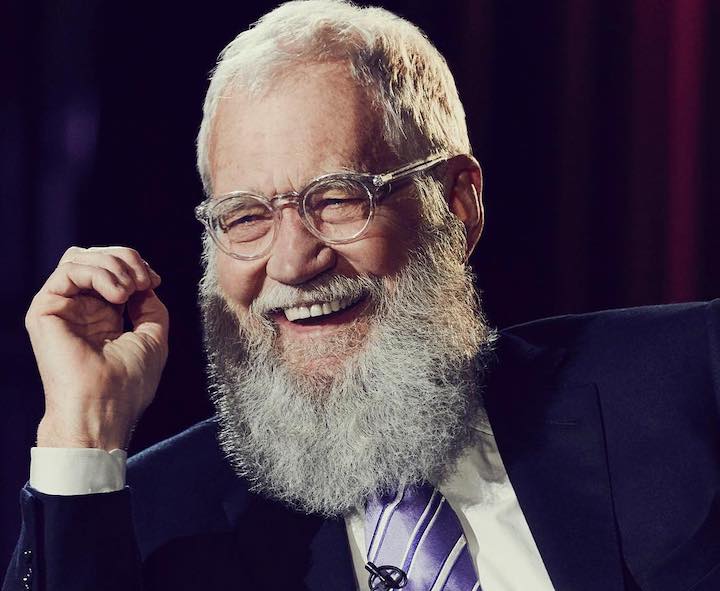 David Letterman With Thick White Beard and Glasses