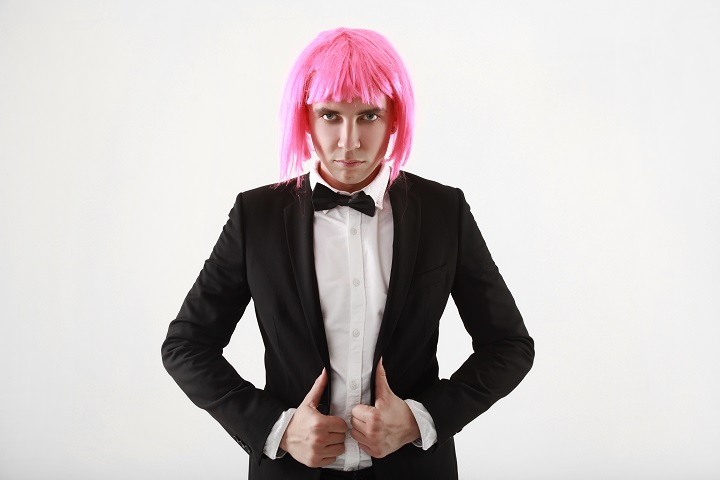 Younng Man with Pink Hair