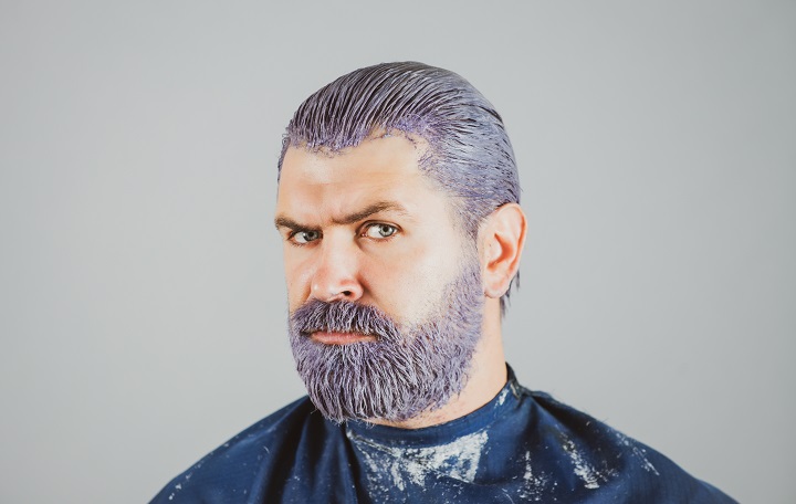 Man Purple Hair Coloring