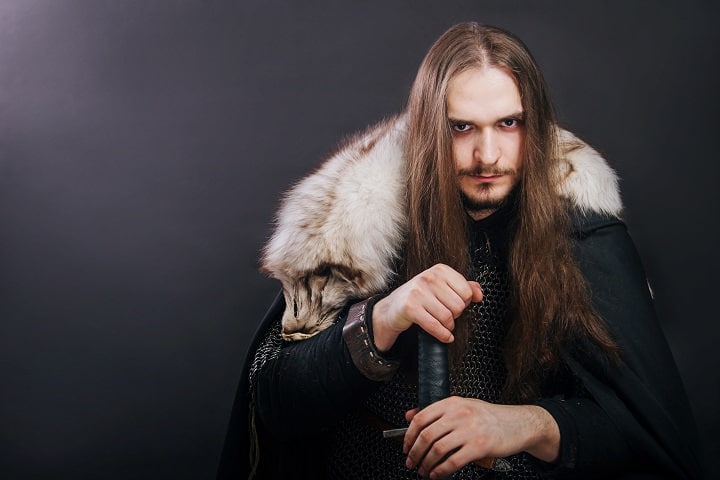 Viking Man With Long Hair