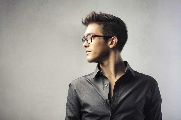 Young Man With a Spiky Hair hairstyles for men with glasses