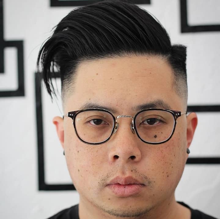 Asian Men Wall Lined Up Hairstyle