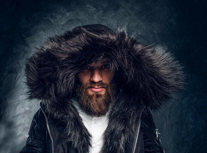 Bearded Man In a Coat With a Fur Hood 