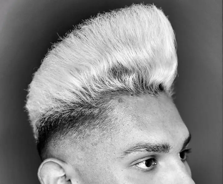 Black Man With Bleached Pompadour blow out haircuts