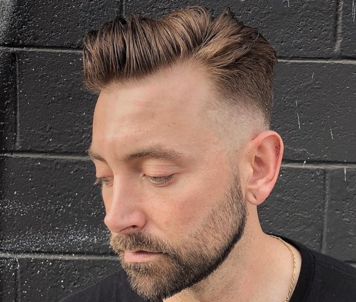 Casual Upswept Top With Fade