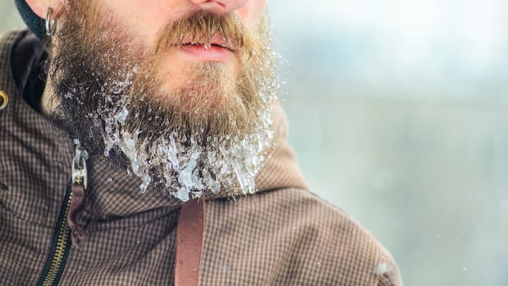 Ice Soaking From a Beard