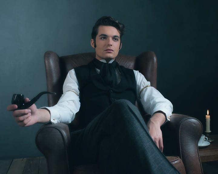 Man Sitting in Leather Chair