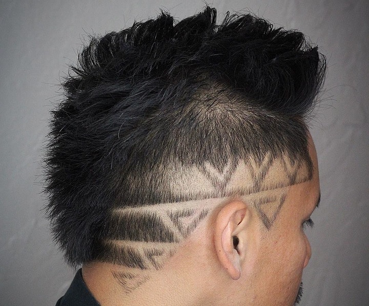 Short Black Mohawk With Hairtattoo