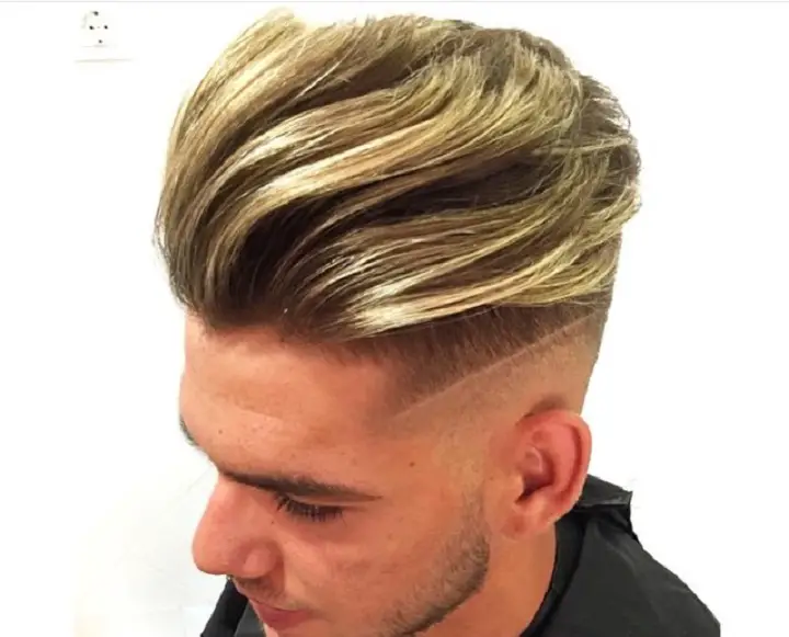 White Medium Hair with Quiff Bleached Hairstyles